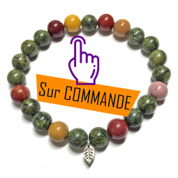 Bracelet en Jaspe Mokaïte & Serpentine