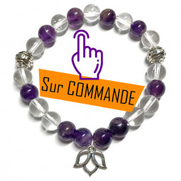 Bracelet en Cristal de Roche & Améthyste