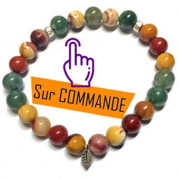 Bracelet en Jaspe Mokaïte & Agate Mousse