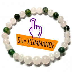 Bracelet en Quartz Rose & Agate Mousse