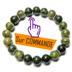 Bracelet en Serpentine & Unakite