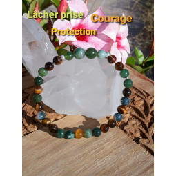 Bracelet  Agate Mousse & Oeil de Tigre