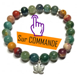 Bracelet en Jaspe Mokaïte & Agate Mousse