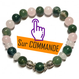 Bracelet en Quartz Rose & Agate Mousse