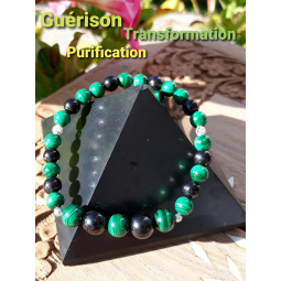 Bracelet en Shungite & Malachite