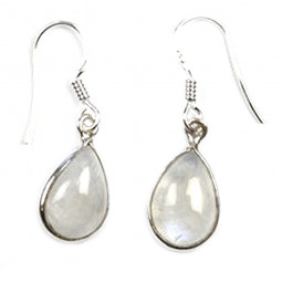 Boucles d'Oreilles en Pierre de Lune & Argent