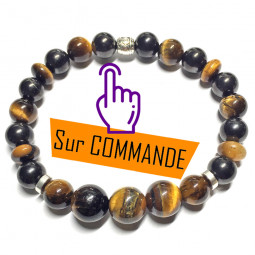 Bracelet en Shungite & Oeil de Tigre