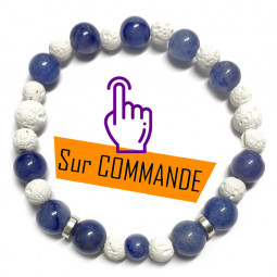 Bracelet en Basalte & Aventurine Bleue