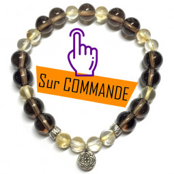 Bracelet en Quartz Fumé & Citrine