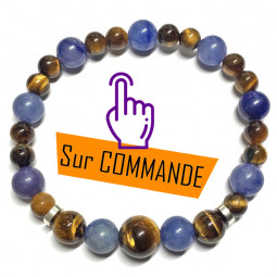 Bracelet en Oeil de Tigre & Aventurine Bleue