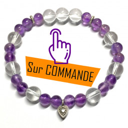 Bracelet en Cristal de Roche & Améthyste