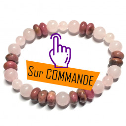 Bracelet en Rhodonite & Quartz Rose