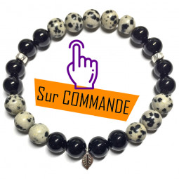Bracelet en Jaspe Dalmatien & Onyx