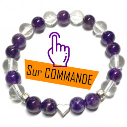 Bracelet en Cristal de Roche & Améthyste