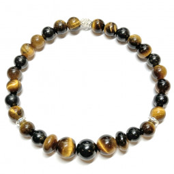 Bracelet en Shungite & Oeil de Tigre