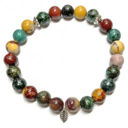 Bracelet en Jaspe Mokaïte & Turquoise