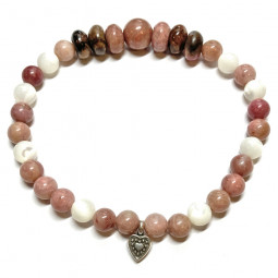 Bracelet en Rhodonite & Nacre