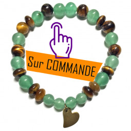 Bracelet en Aventurine Verte & Oeil de Tigre