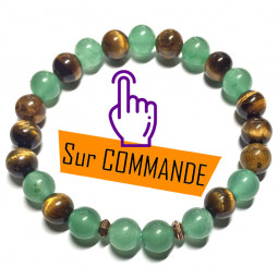 Bracelet en Aventurine Verte & Oeil de Tigre