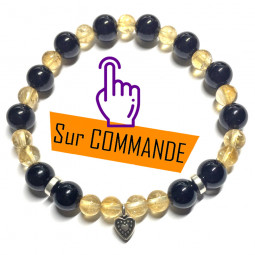 Bracelet en Onyx & Citrine