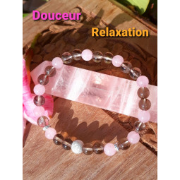 Bracelet en Quartz Rose & Quartz  Fumé