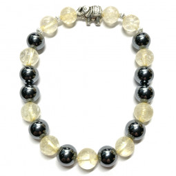 Bracelet en Citrine & Hématite