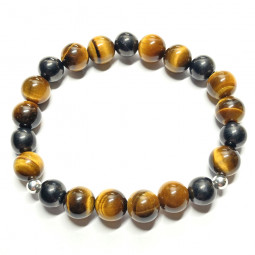 Bracelet en Shungite & Oeil de Tigre