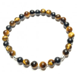 Bracelet en Shungite & Oeil de Tigre