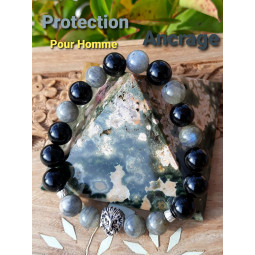 Bracelet en Labradorite & Onyx