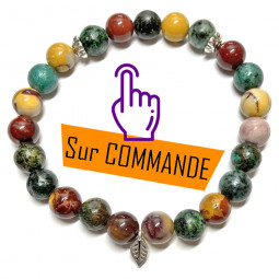 Bracelet en Jaspe Mokaïte & Turquoise