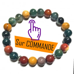 Bracelet en Jaspe Mokaïte & Agate Mousse