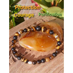 Bracelet en Shungite & Oeil de Tigre