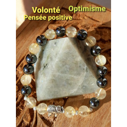 Bracelet en Citrine & Hématite