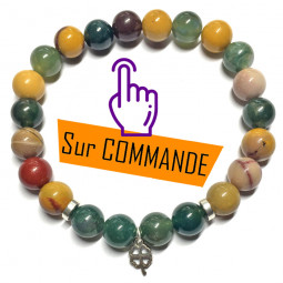 Bracelet en Jaspe Mokaïte & Agate Mousse