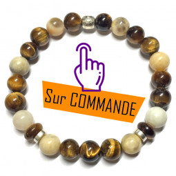 Bracelet en Oeil de Tigre & Feldspath