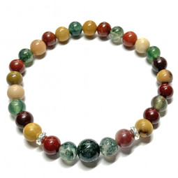 Bracelet en Jaspe Mokaïte & Agate Mousse