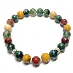 Bracelet en Jaspe Mokaïte & Agate Mousse