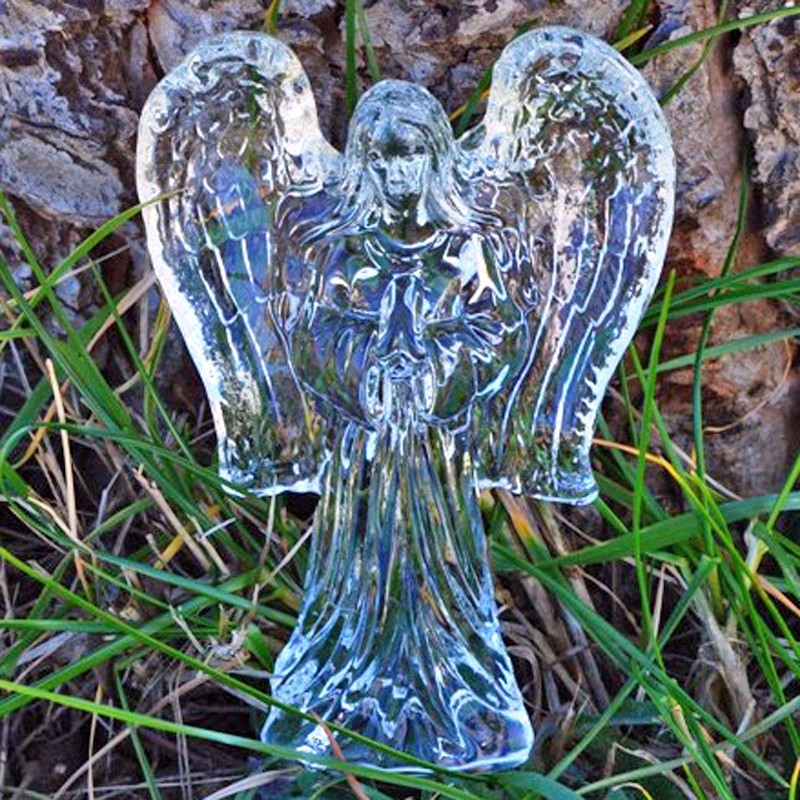 Statuette Ange en Cristal Givré