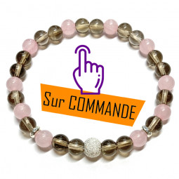 Bracelet en Quartz Rose & Quartz  Fumé