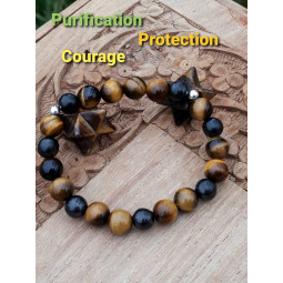 Bracelet en Shungite & Oeil de Tigre