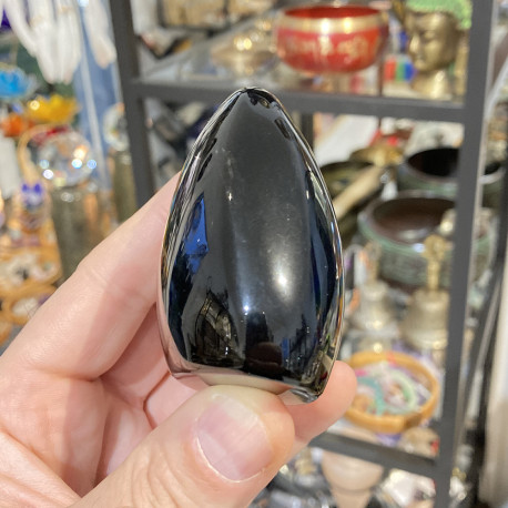 Forme libre en Obsidienne Argentée