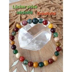 Bracelet en Jaspe Mokaïte & Agate Mousse