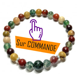 Bracelet en Jaspe Mokaïte & Agate Mousse