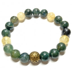 Bracelet en Citrine & Agate Mousse