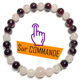 Bracelet en Grenat & Quartz Rose