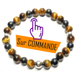 Bracelet en Shungite & Oeil de Tigre