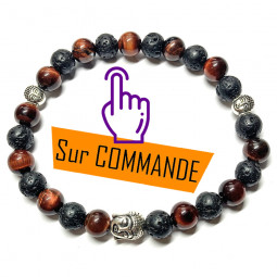 Bracelet  Oeil de Taureau & Basalte