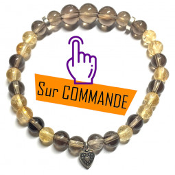 Bracelet en Quartz Fumé & Citrine