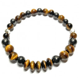 Bracelet en Shungite & Oeil de Tigre