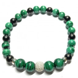 Bracelet en Shungite & Malachite